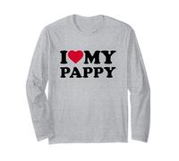 I Love My Pappy Heart Grandpa Family Manche Longue