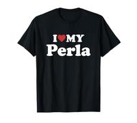 I Love My Perla Prénom Assorti Couple T-Shirt