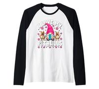 I Love My Pitbull GNOME for Girls and Pitbull Rescue Mom Manche Raglan