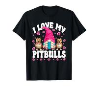 I Love My Pitbull GNOME for Girls and Pitbull Rescue Mom T-Shirt
