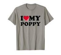 I Love My Poppy Heart Grandpa Family T-Shirt