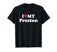 I Love My Preston Prénom Assorti Couple T-Shirt
