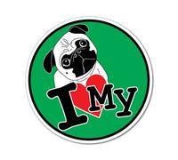 I Love My Pug Sticker Decal Stickers Pet Art Laptop