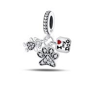 I Love My Puppy Charm, accessoire de bracelet à breloques en argent sterling 925, compatible avec le collier bracelet pandora, cadeau pour femme