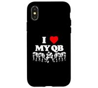 I Love My Quarterback QB Funny Offensive Line Football OL Coque pour iPhone X/XS