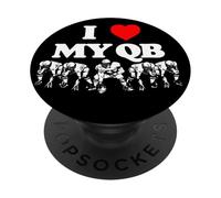 I Love My Quarterback QB Funny Offensive Line Football OL PopSockets PopGrip Adhésif