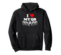 I Love My Quarterback QB Funny Offensive Line Football OL Sweat à Capuche