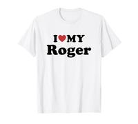 I Love My Roger Prénom Assorti Couple T-Shirt