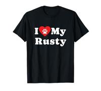 I Love My Rusty Dog Owner Amoureux des Chiens T-Shirt