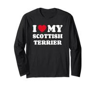 I Love My Scottish Terrier Chien Coeur Terrier Écossais Manche Longue