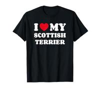 I Love My Scottish Terrier Chien Coeur Terrier Écossais T-Shirt