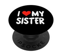 I Love My Sister Cœur Big Brother Little Brother PopSockets PopGrip Adhésif