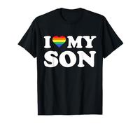 I Love My Son Gay Pride Month LGBT Proud Ally Cœur arc-en-ciel T-Shirt