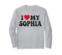 I Love My Sophia Funny Valentine Cœur Rouge Love Women Sophia Manche Longue