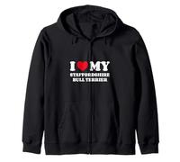 I Love My Staffordshire Bull Terrier Chien Coeur Amour Sweat à Capuche