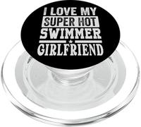 I Love My Super Hot Swimmer Girlfriend - Swimming PopSockets PopGrip pour MagSafe