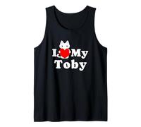 I Love My Toby Cat Owner Amoureux des Chatons Débardeur