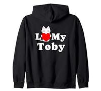 I Love My Toby Cat Owner Amoureux des Chatons Sweat à Capuche