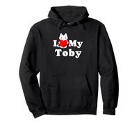 I Love My Toby Cat Owner Amoureux des Chatons Sweat à Capuche