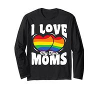 I Love My Two Moms Gay Pride LGBT Manche Longue