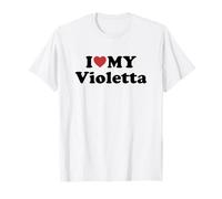 I Love My Violetta Prénom Assorti Couple T-Shirt