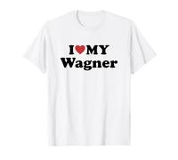 I Love My Wagner Prénom Assorti Couple T-Shirt
