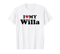 I Love My Willa Prénom Assorti Couple T-Shirt