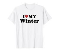 I Love My Winter Prénom Assorti Couple T-Shirt
