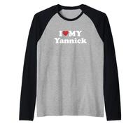 I Love My Yannick Prénom Assorti Couple Manche Raglan