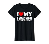 I Love My Younger Boyfriend T-Shirt, Femme, Noir, XS