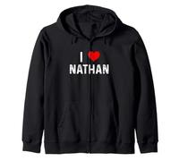 I Love Nathan Cœur Vieilli Sweat à Capuche