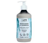 I Love Naturals Bergamot et les algues Hand and Body Lotion - Lotion hydratante pour la peau seche - Lotion a l'huile de noix de coco et au beurr