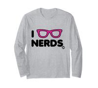 I Love Nerds Funny Glasses Manche Longue