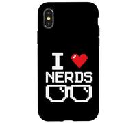 I Love Nerds I Heart Nerds for Science Book Knowledge Geeks Coque pour iPhone X/XS