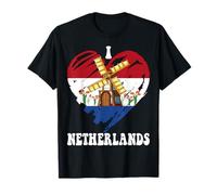 I Love Netherlands I Love Amsterdam Drapeau néerlandais Cœur Graphique T-Shirt