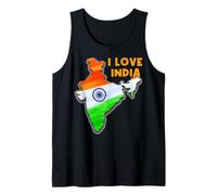 I Love New-Delhi Hello India Carte Drapeau Fière Indienne Papa Maman Débardeur
