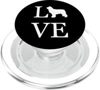 I Love Newfoundland Newfie Dog Lover Propriétaire pour Animal de Compagnie Motif Graphique Blanc PopSockets PopGrip pour MagSafe