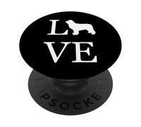 I Love Newfoundland Newfie Dog Lover Propriétaire pour Animal de Compagnie Motif Graphique Blanc PopSockets PopGrip Adhésif