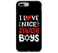 I Love Nice Jewish Boys Cœur Rouge drôle Hanoukka Hébreu Juifs Coque pour iPhone 7 Plus/8 Plus