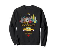 I Love NYC, New York City Wonderful Stories with Cartoon Art Sweatshirt