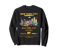 I Love NYC, New York City Wonderful Stories with Cartoon Art Sweatshirt