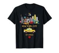 I Love NYC, New York City Wonderful Stories with Cartoon Art T-Shirt