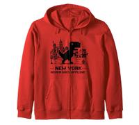 I Love NYC, New York Never Goes Offline Retro Pixel Dinosaur Sweat à Capuche