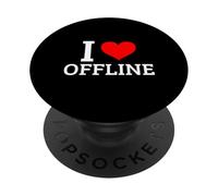 I Love Offline (Déclaration Anti-réseaux Sociaux) PopSockets PopGrip Adhésif