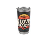 I Love Oklahoma Moulin à vent Poppy Sunset Gobelet isotherme en acier inoxydable double paroi