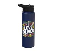 I Love Olives Bold Statement Fun Stainless Steel Insulated Water Bottle