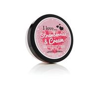 I Love Strawberries & Cream Body Butter, Made With 87% Naturally Derived Ingredients Including Shea Butter & Coconut Oil For Soft & Hydrated Skin, Moisturising & Lightly Scented, Contains Natural Fruit Extracts, Vegan-Friendly - 200ml