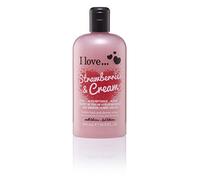 I LOVE Originals Fraises & Crème Gel Douche & Bain Crème Lavante Gourmande avec Extraits Naturels & Vitamine B5 - Soin Hydratant & Rafraîchissant pour une Peau Douce & Soyeuse - Vegan 500ml