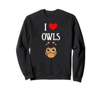 I Love Owls I Heart Owls Observateur d'oiseaux Nocturne Sweatshirt