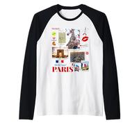 I Love Paris, Cool Paris Famous Landmarks with Eiffel Tower Manche Raglan